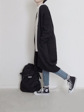 「ロングカーディガン」｜zua.さん（レディース・157cm）の冬コーディネート
