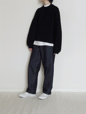 「オーバーサイズニット」｜zua.さん（レディース・157cm）の冬コーディネート