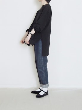 「SVEC（シュベック）のカンフーシューズ kung fu Shoes / ストラップパンプス（バレエシューズ）」を使った、zua.さん（レディース・157cm）の春コーディネート