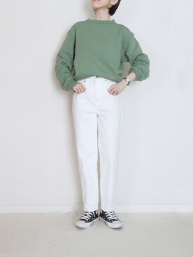 スウェット グリーン系 を使った 上下uniqlo のレディース人気ファッションコーディネート Wear