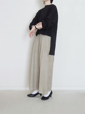 「pas de calais（パドカレ）のアイテム（パンツ）」を使った、zua.さん（レディース・157cm）の春コーディネート