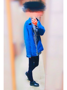「デニムコーチジャケット」｜陽真さん（メンズ・175cm）の冬コーディネート
