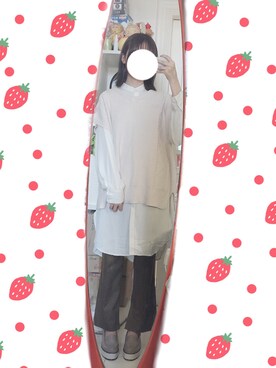 「日系极简」｜「アイテム（スラックス）」を使った、うささん（レディース・163cm）の春コーディネート