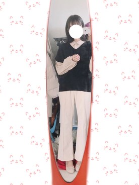 「日系极简」｜「アイテム（スラックス）」を使った、うささん（レディース・163cm）の春コーディネート