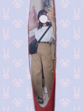 「日系极简」｜「アイテム（サンダル）」を使った、うささん（レディース・163cm）の夏コーディネート