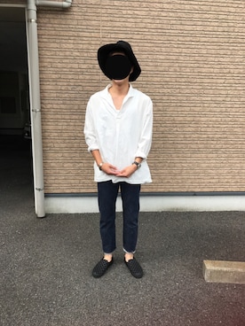 「N.HOOLYWOOD（N.ハリウッド）のアイテム（スリッポン）」を使った、とちおとめさん（メンズ・177cm）の秋コーディネート