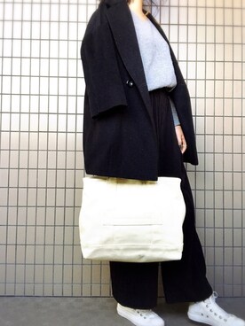 「グレーニット」｜「アイテム（その他アウター）」を使った、maminnieさん（レディース・170cm）の冬コーディネート