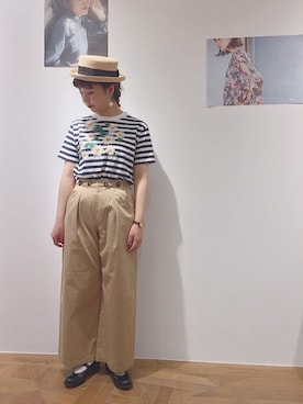 「マーガレット」｜「アイテム（チノパンツ）」を使った、kinさん（レディース・160cm）の春コーディネート