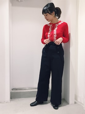 「Dot＆Stripes CHILD WOMAN（ドットアンドストライプス　チャイルドウーマン）のアイテム（カーディガン/ボレロ）」を使った、kinさん（レディース・160cm）の秋コーディネート