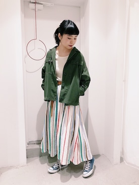 「CHILD WOMAN（チャイルドウーマン）のアイテム（スカート）」を使った、kinさん（レディース・160cm）の春コーディネート