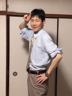 「Yves Saint Laurent（イヴサンローラン）のアイテム（フォーマルスーツ/小物）」を使った、たなこう たなおさん（メンズ・175cm）の秋コーディネート