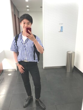 「トイレから失礼しやす」｜「アイテム（チノパンツ）」を使った、たいようさん（メンズ・171cm）の夏コーディネート