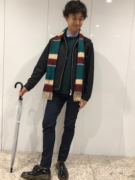 「grn」｜「アイテム（ブルゾン）」を使った、たいようさん（メンズ・171cm）の秋コーディネート