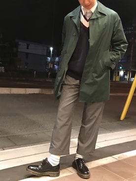 「united arrows」｜「アイテム（トレンチコート）」を使った、たいようさん（メンズ・171cm）の秋コーディネート