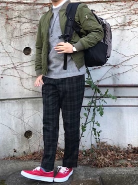 「Daniel Wellington」｜「アイテム（ブルゾン）」を使った、たいようさん（メンズ・171cm）の冬コーディネート