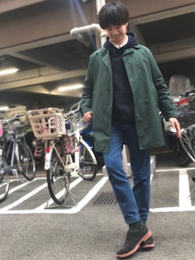 「united arrows」｜「アイテム（トレンチコート）」を使った、たいようさん（メンズ・171cm）の春コーディネート