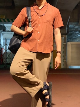 「SHIPS JET BLUE（シップスジェットブルー）のアイテム（サンダル）」を使った、たいようさん（メンズ・171cm）の夏コーディネート