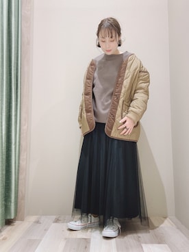 「Green　Parks（グリーンパークス）のアイテム（ブルゾン）」を使った、まちださん（レディース・150cm）の秋コーディネート