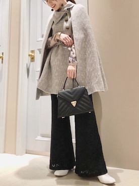 「レースパンツ」｜「アイテム（その他アウター）」を使った、lily_mzk(mizuki)さん（レディース・156cm）の秋コーディネート