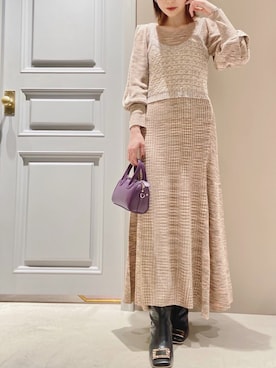 「LILY BROWN（リリーブラウン）のアイテム（ブーツ）」を使った、lily_mzk(mizuki)さん（レディース・156cm）の冬コーディネート