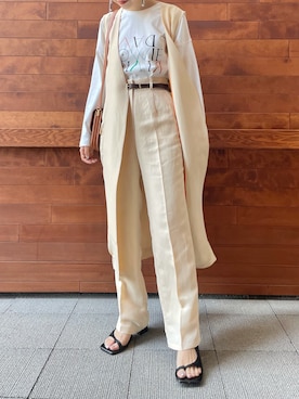 「トングサンダル」｜「アイテム（その他アウター）」を使った、lily_mzk(mizuki)さん（レディース・156cm）の春コーディネート