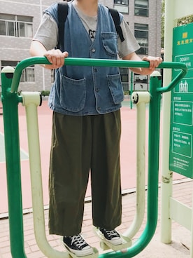 「PULL&BEAR（プルアンドベア）のアイテム（バッグ）」を使った、caicaierlinさん（レディース・167cm）の秋コーディネート