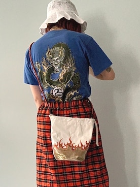 「WC（ダブル シー）のアイテム（帽子）」を使った、m_131さん（レディース・160cm）の春コーディネート