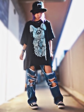 「DGK（ディージーケー）のアイテム」を使った、みみたろうさん（レディース・169cm）の秋コーディネート