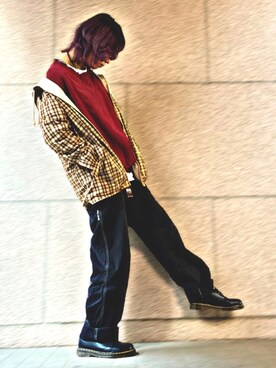 スウェットを使った エンジ色 のレディース人気ファッションコーディネート 季節 3月 5月 Wear