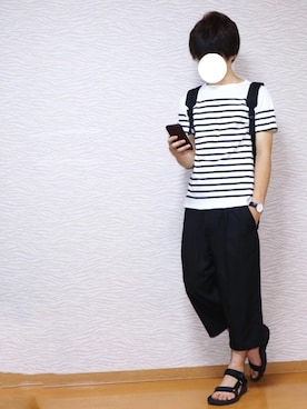 「らくちん」｜「アイテム（アナログ腕時計）」を使った、囲碁将棋さん（メンズ・174cm）の夏コーディネート