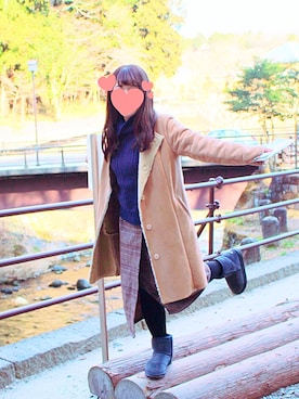 「B.L.U.E（ビーエルユーイー）のアイテム（その他アウター）」を使った、小枝✿さん（レディース・153cm）の冬コーディネート