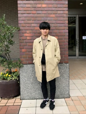 「JOURNAL STANDARD relume（ジャーナルスタンダード　レリューム）のアイテム（ステンカラーコート）」を使った、naohiroさん（メンズ・170cm）の秋コーディネート