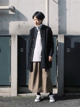 「FIL DE FER（フィルデフェール）のアイテム（その他アウター）」を使った、watanabe.さん（レディース・163cm）の冬コーディネート