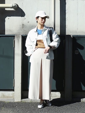 「FIL DE FER（フィルデフェール）のアイテム（デニムジャケット）」を使った、watanabe.さん（レディース・163cm）の冬コーディネート