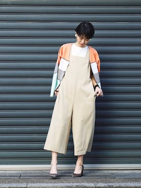 「FIL DE FER（フィルデフェール）のアイテム（オールインワン・サロペット）」を使った、watanabe.さん（レディース・163cm）の冬コーディネート