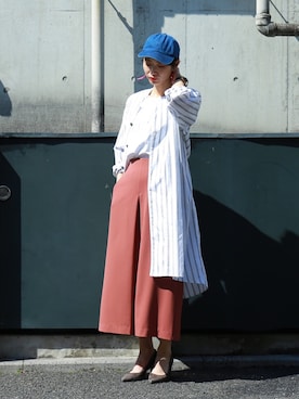 「FIL DE FER（フィルデフェール）のアイテム（シャツワンピース）」を使った、watanabe.さん（レディース・163cm）の春コーディネート