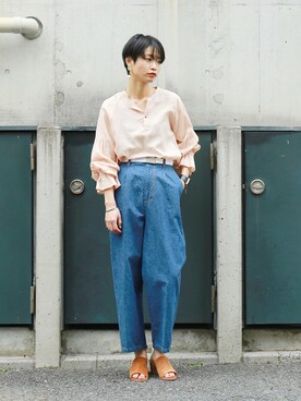 「NOMBRE IMPAIR（ノンブルアンペール）のアイテム（サンダル）」を使った、watanabe.さん（レディース・163cm）の春コーディネート
