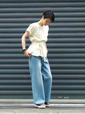 「rapiecage（ラピエサージュ）のアイテム（イヤリング）」を使った、watanabe.さん（レディース・163cm）の春コーディネート