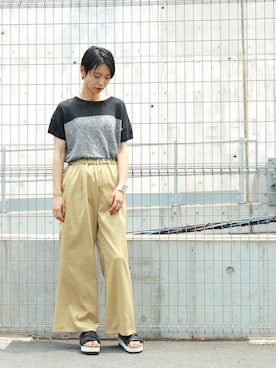 「FIL DE FER（フィルデフェール）のアイテム（ニット/セーター）」を使った、watanabe.さん（レディース・163cm）の夏コーディネート