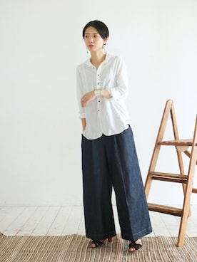 「ワンウォッシュデニム」｜watanabe.さん（レディース・163cm）の夏コーディネート