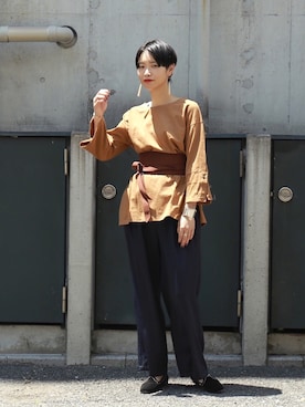 「FIL DE FER（フィルデフェール）のアイテム（その他パンツ）」を使った、watanabe.さん（レディース・163cm）の夏コーディネート