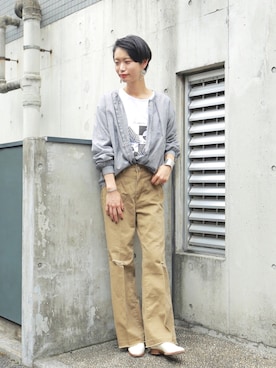 「FIL DE FER（フィルデフェール）のアイテム（パンツ）」を使った、watanabe.さん（レディース・163cm）の夏コーディネート
