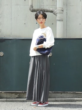 「大振りアクセサリー」｜watanabe.さん（レディース・163cm）の夏コーディネート