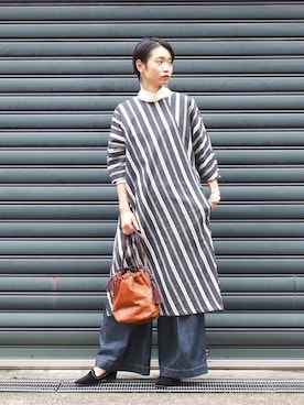 「FIL DE FER（フィルデフェール）のアイテム（ワンピース/ドレス）」を使った、watanabe.さん（レディース・163cm）の秋コーディネート