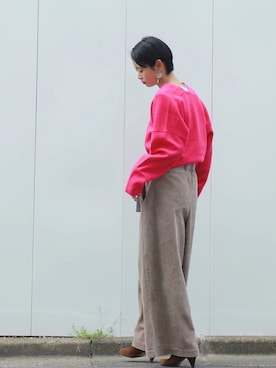 「FIL DE FER（フィルデフェール）のアイテム（パンツ）」を使った、watanabe.さん（レディース・163cm）の秋コーディネート