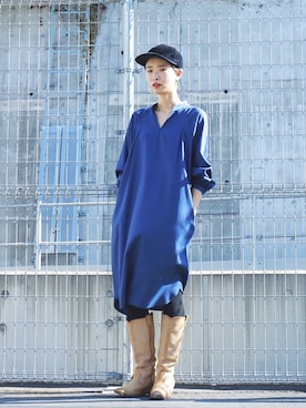 「FIL DE FER（フィルデフェール）のアイテム（ワンピース/ドレス）」を使った、watanabe.さん（レディース・163cm）の秋コーディネート