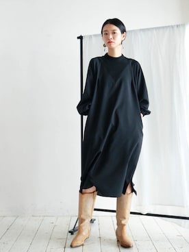 「FIL DE FER（フィルデフェール）のアイテム（ワンピース/ドレス）」を使った、watanabe.さん（レディース・163cm）の冬コーディネート
