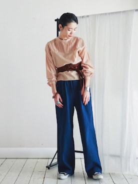 「FIL DE FER（フィルデフェール）のアイテム（パンツ）」を使った、watanabe.さん（レディース・163cm）の冬コーディネート