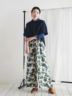「FIL DE FER（フィルデフェール）のアイテム（その他パンツ）」を使った、watanabe.さん（レディース・163cm）の春コーディネート