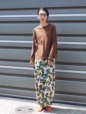 「FIL DE FER（フィルデフェール）のアイテム（パンツ）」を使った、watanabe.さん（レディース・163cm）の春コーディネート